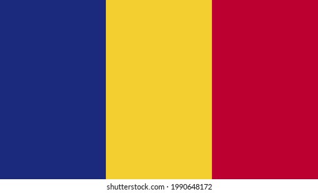 Romania flag - Romanian national symbol. Isolated vector in official colour or colors.