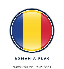 Romania flag round design circle vector template
