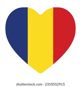 Romania flag in shape.  Flag of Romania in shape. 