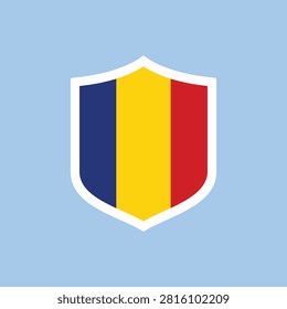 Romania Flag Shield Badge Icon Flat National Emblem