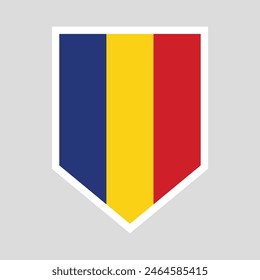 Romania Flag in Shield Shape Frame