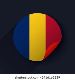 Ilustración de vectores de etiquetas de bandera de Rumania