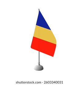 Romania flag, romania table flag, romania flag vector isolated on white background