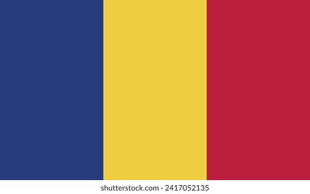 Ilustración del material de diseño del vector de bandera de Rumania