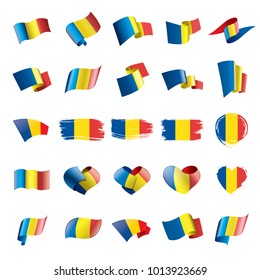 Romania flag, vector illustration