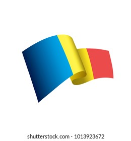Romania flag, vector illustration