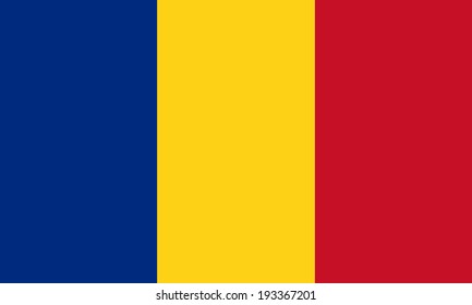 Romania flag vector illustration isolated. Balkan country. State in East Europe. EU member. National symbol of Romania.