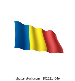 Romania flag, vector illustration on a white background