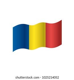 Romania flag, vector illustration on a white background
