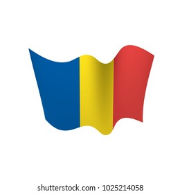 Romania flag, vector illustration on a white background
