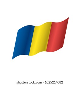 Romania flag, vector illustration on a white background
