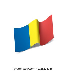 Romania flag, vector illustration on a white background