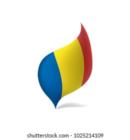 Romania flag, vector illustration on a white background