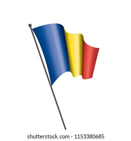 Romania flag, vector illustration on a white background