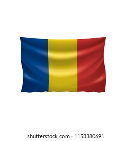 Romania flag, vector illustration on a white background