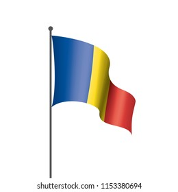 Romania flag, vector illustration on a white background