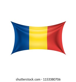Romania flag, vector illustration on a white background