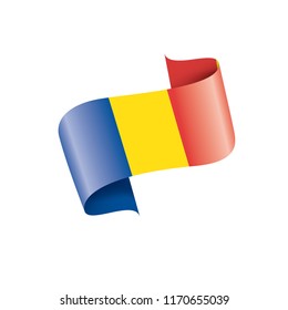 Romania flag, vector illustration on a white background