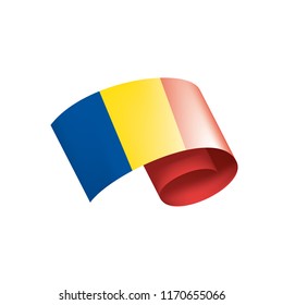 Romania flag, vector illustration on a white background