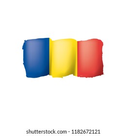 Romania flag, vector illustration on a white background.