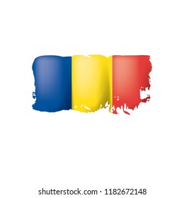 Romania flag, vector illustration on a white background.