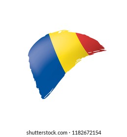 Romania flag, vector illustration on a white background.