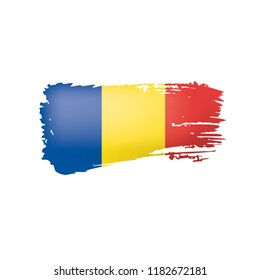 Romania flag, vector illustration on a white background.