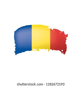 Romania flag, vector illustration on a white background.