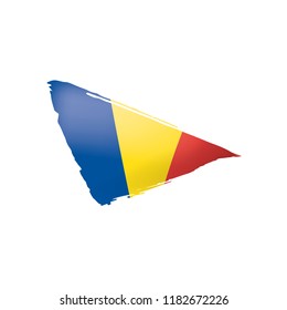 Romania flag, vector illustration on a white background.