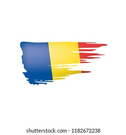 Romania flag, vector illustration on a white background.