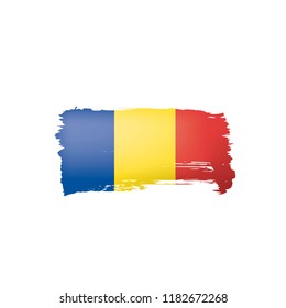 Romania flag, vector illustration on a white background.