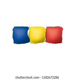 Romania flag, vector illustration on a white background.