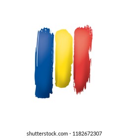 Romania flag, vector illustration on a white background.