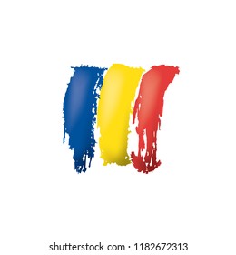 Romania flag, vector illustration on a white background.
