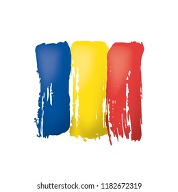 Romania flag, vector illustration on a white background.