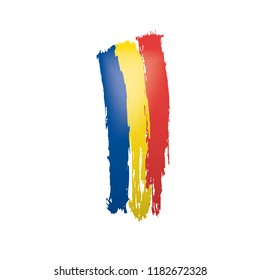 Romania flag, vector illustration on a white background.