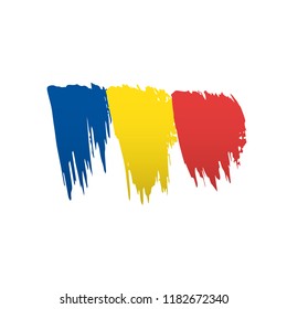 Romania flag, vector illustration on a white background.