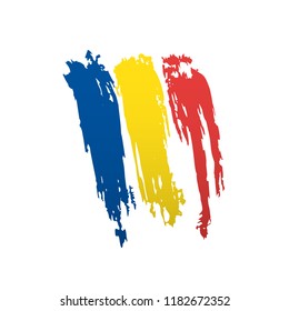 Romania flag, vector illustration on a white background.