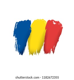 Romania flag, vector illustration on a white background.