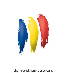 Romania flag, vector illustration on a white background.