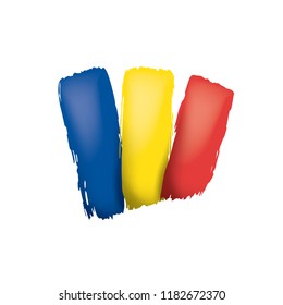 Romania flag, vector illustration on a white background.