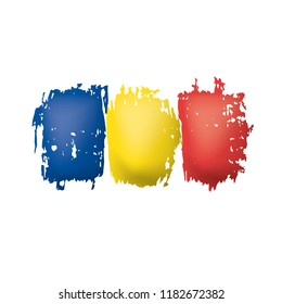 Romania flag, vector illustration on a white background.