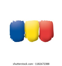 Romania flag, vector illustration on a white background.