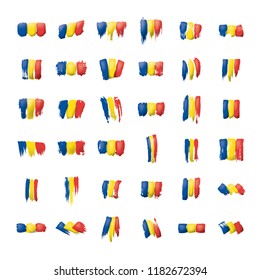 Romania flag, vector illustration on a white background.