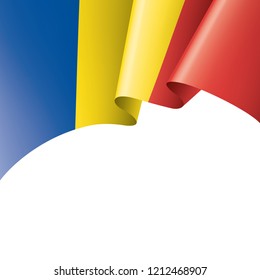 Romania flag, vector illustration on a white background