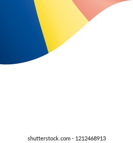 Romania flag, vector illustration on a white background