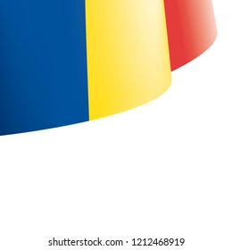 Romania flag, vector illustration on a white background