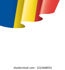 Romania flag, vector illustration on a white background