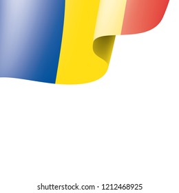 Romania flag, vector illustration on a white background