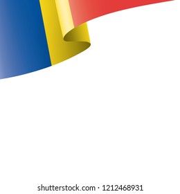 Romania flag, vector illustration on a white background